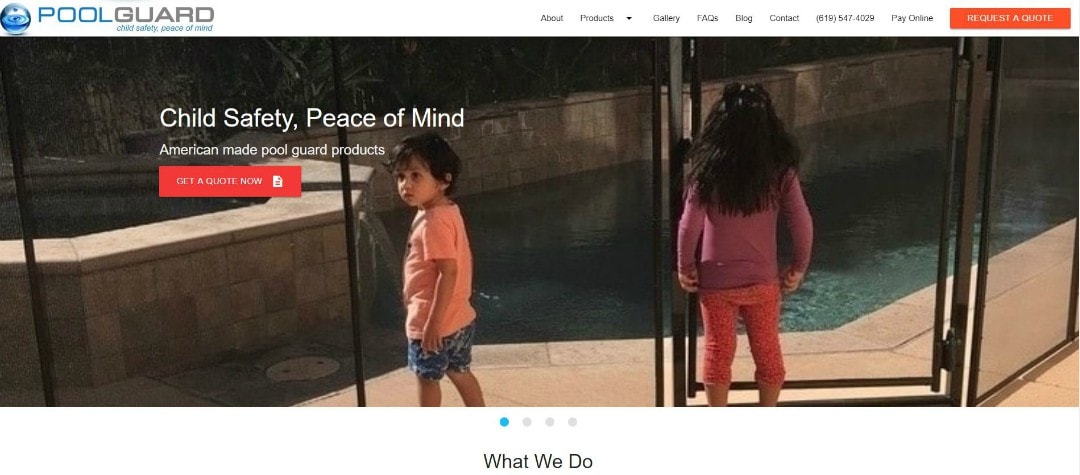 Screenshot of San Diego Pool Guard Website Developed by John Vicencio